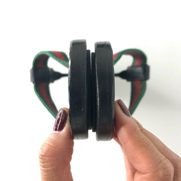 Gucci Interlocking GG Emboss Supreme Web Stripe Thong Flip Flop Sandals 37 - Picture 7 of 10